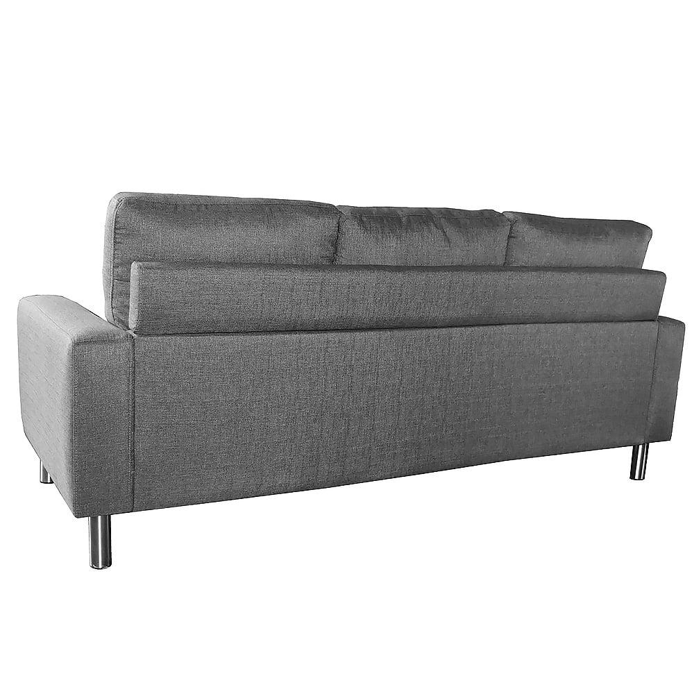 Sarantino Linen Corner Sofa Lounge Couch Modular Furniture L Chair Home Chaise Grey - 0
