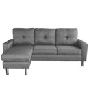 Sarantino Linen Corner Sofa Lounge Couch Modular Furniture L Chair Home Chaise Grey-5