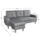 Sarantino Linen Corner Sofa Lounge Couch Modular Furniture L Chair Home Chaise Grey-6