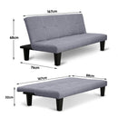 Sarantino Sofa Bed Lounge Couch Futon Furniture Seat Adjustable Suite Dark Grey-8