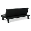 Sarantino 2 Seater Modular Faux Leather Fabric Sofa Bed Couch - Black-4