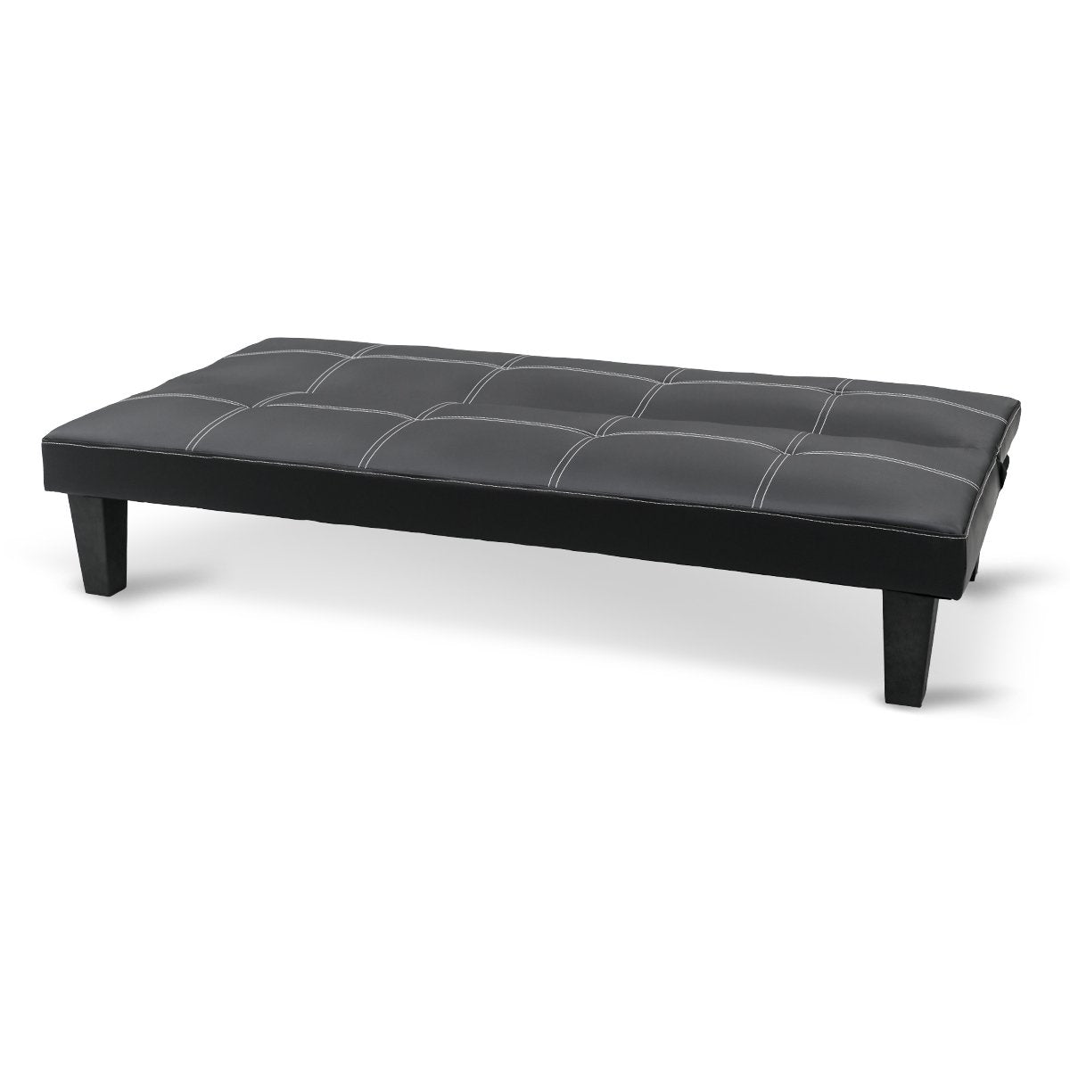 Sarantino 2 Seater Modular Faux Leather Fabric Sofa Bed Couch - Black