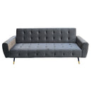 Sarantino Ava 3-seater Tufted Velvet Sofa Bed By Sarantino - Dark Grey-1
