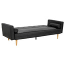 Sarantino Madison Faux Leather Sofa Bed Lounge Couch Futon Furniture Home Suite - Black-4