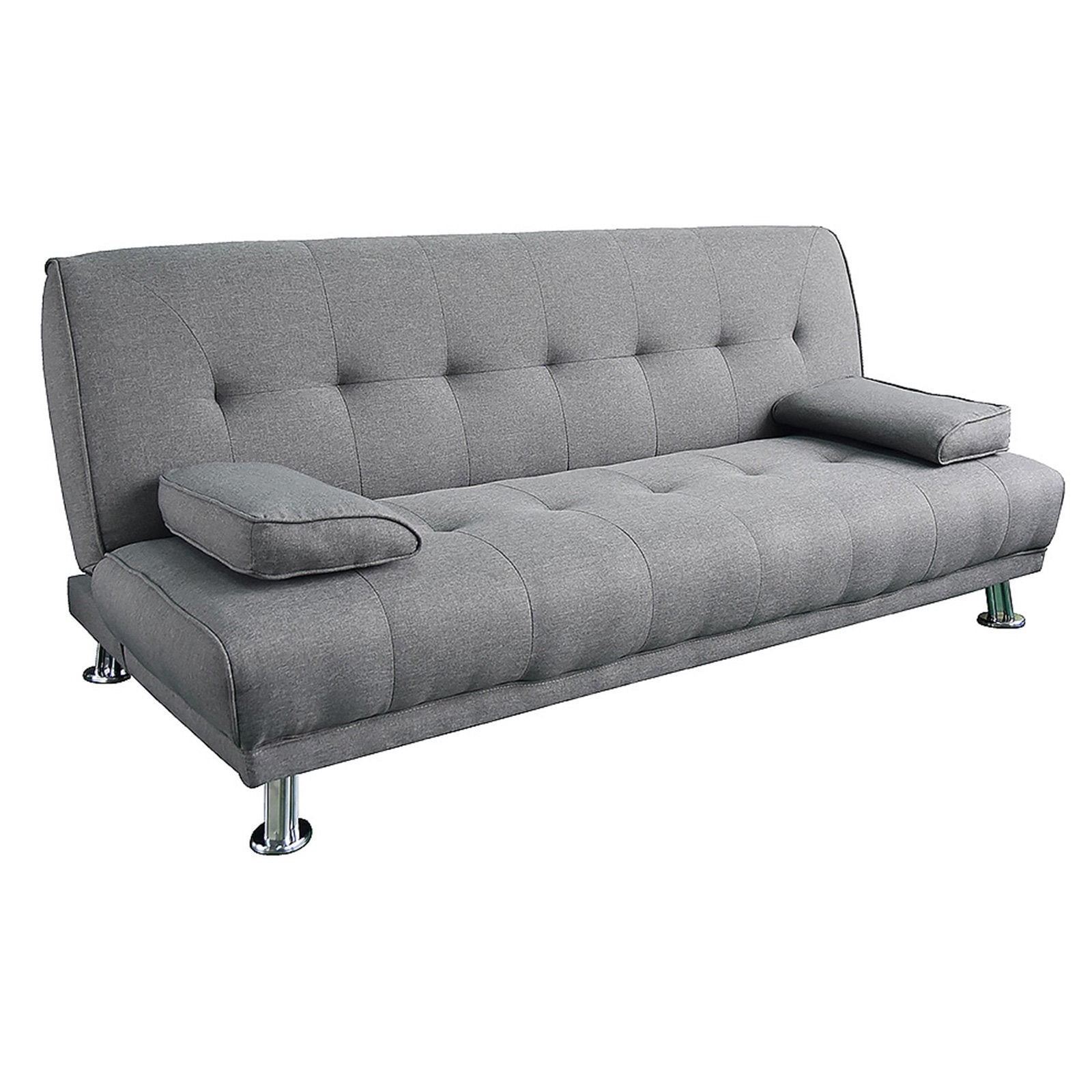 Sarantino Manhattan Sofa Bed Lounge Couch Futon Furniture Home Light Grey Linen Suite - 0