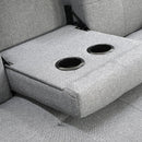 Sarantino Rochester Linen Fabric Sofa Bed Lounge Couch Futon Furniture Suite - Light Grey-6