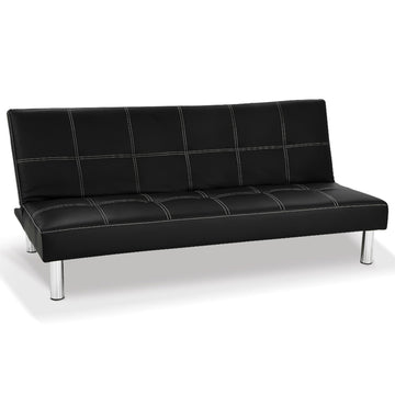 Sarantino Chelsea Sofa Bed Faux Leather Lounge Couch Futon Furniture Modular Suite - 0