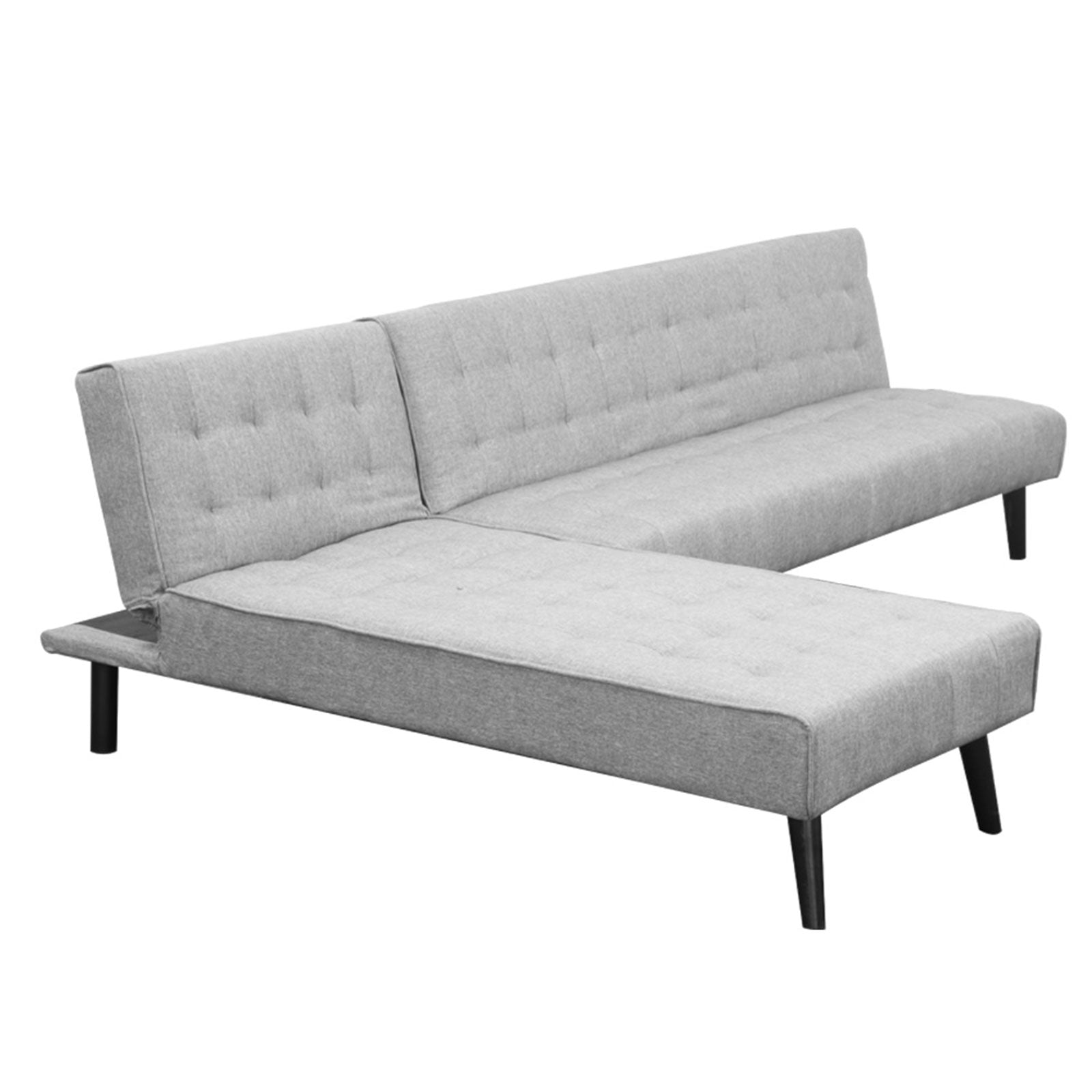 Sarantino 3-seater Corner Sofa Bed With Lounge Chaise Couch Furniture Light Grey - 0