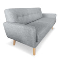 Sarantino 6-Seater Linen Sofa Set Couch Futon - Light Grey-5
