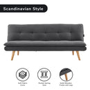 Sarantino 3 Seater Linen Sofa Bed Couch Lounge Futon - Dark Grey-2