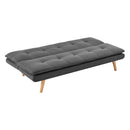 Sarantino 3 Seater Linen Sofa Bed Couch Lounge Futon - Dark Grey-6