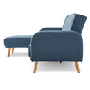 Sarantino 3-Seater Corner Sofa Bed with Chaise Lounge - Blue-5