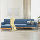 Sarantino 3-Seater Corner Sofa Bed with Chaise Lounge - Blue-12