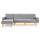 Sarantino 3-Seater Corner Sofa Bed with Chaise Lounge - Light Grey-1