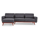 Sarantino Faux Velvet Sofa Bed Couch Lounge Chaise Cushions Dark Grey-1