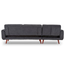 Sarantino Faux Velvet Sofa Bed Couch Lounge Chaise Cushions Dark Grey-6