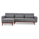 Sarantino Faux Velvet Sofa Bed Couch Lounge Chaise Cushions Light Grey-1