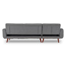 Sarantino Faux Velvet Sofa Bed Couch Lounge Chaise Cushions Light Grey-8
