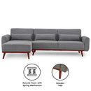 Sarantino Faux Velvet Sofa Bed Couch Lounge Chaise Cushions Light Grey-11