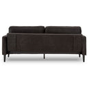 Sarantino Faux Velvet Sofa Bed Couch Furniture Lounge Suite - Black-4
