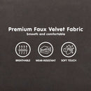 Sarantino Faux Velvet Sofa Bed Couch Furniture Lounge Suite - Black-6