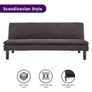 Sarantino 3 Seater Modular Faux Linen Fabric Sofa Bed Couch - Black-2