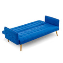 Sarantino 3 Seater Modular Linen Fabric Sofa Bed Couch Armrest - Blue-2