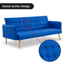 Sarantino 3 Seater Modular Linen Fabric Sofa Bed Couch Armrest - Blue-10