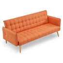 Sarantino 3 Seater Modular Linen Fabric Sofa Bed Couch Armrest Orange-4