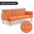 Sarantino 3 Seater Modular Linen Fabric Sofa Bed Couch Armrest Orange-10