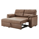 Sarantino Distressed Fabric Sofa Bed Couch Lounge - Brown-3