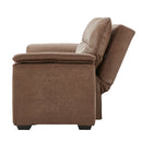 Sarantino Distressed Fabric Sofa Bed Couch Lounge - Brown-4