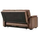 Sarantino Distressed Fabric Sofa Bed Couch Lounge - Brown-5
