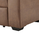 Sarantino Distressed Fabric Sofa Bed Couch Lounge - Brown-10