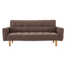 Sarantino 3-Seater Fabric Sofa Bed Futon - Brown-1