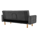Sarantino 3-Seater Fabric Sofa Bed Futon - Dark Grey-8