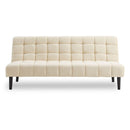 Sarantino Faux Suede Fabric Sofa Bed Furniture Lounge Seat Beige-1
