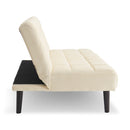 Sarantino Faux Suede Fabric Sofa Bed Furniture Lounge Seat Beige-6