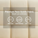 Sarantino Faux Suede Fabric Sofa Bed Furniture Lounge Seat Beige-8