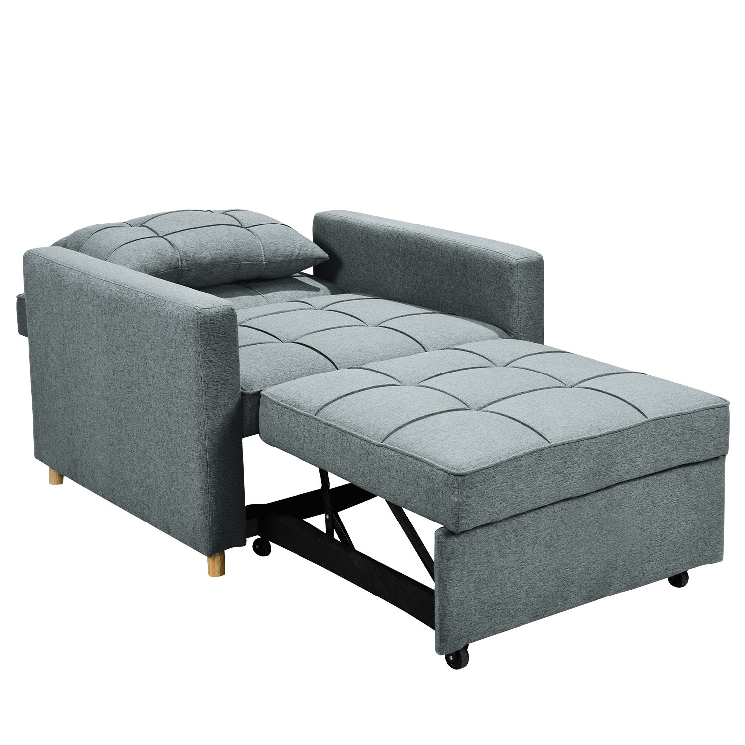 Sarantino Suri 3-in-1 Convertible Sofa Chair Bed -  Airforce Blue - 0