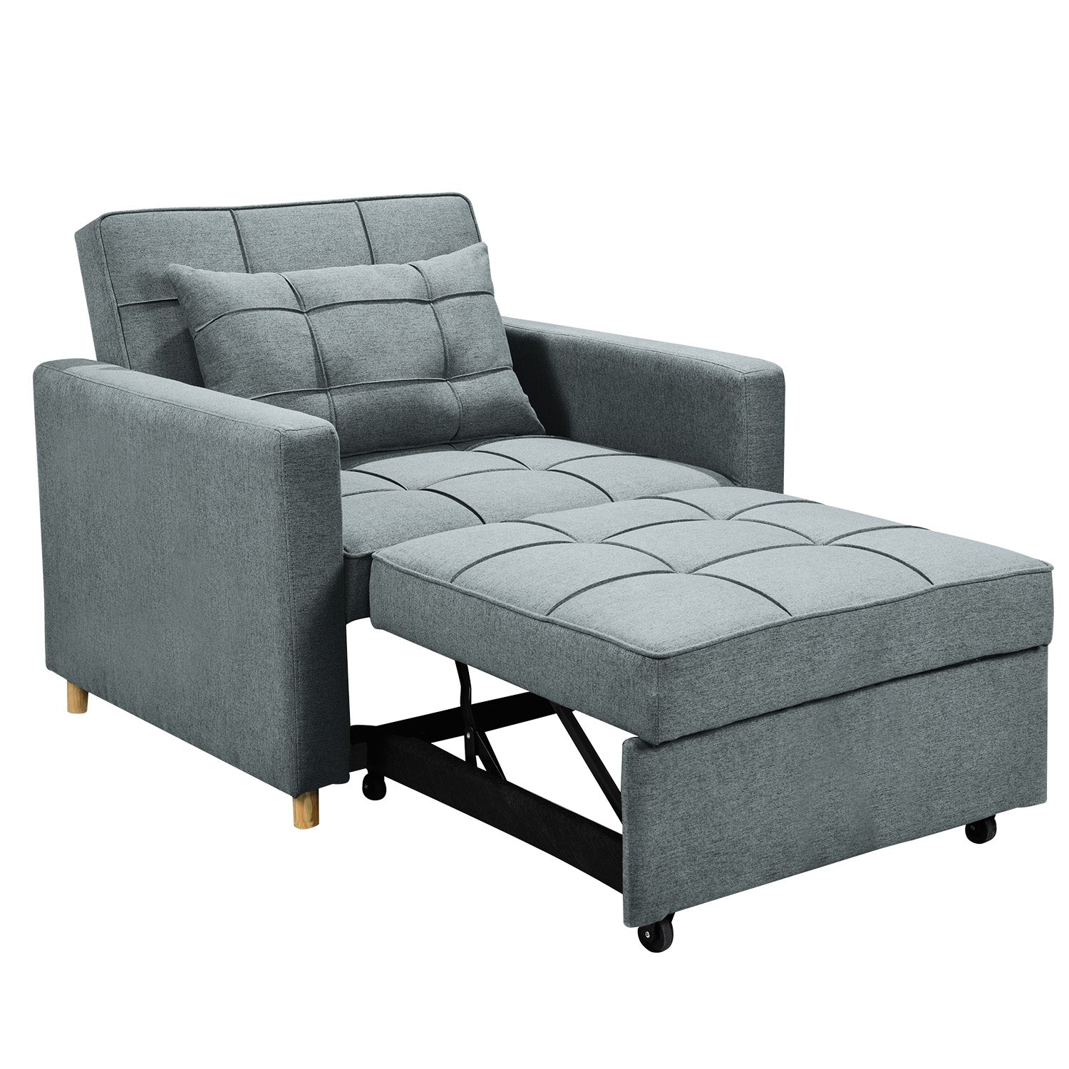 Sarantino Suri 3-in-1 Convertible Sofa Chair Bed -  Airforce Blue