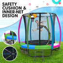 Kahuna Classic 6ft Trampoline Free Ladder Spring Mat Net Safety Pad Cover Round Enclosure Basketball Set - Rainbow-5
