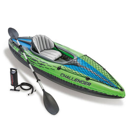 Intex Sports Challenger K1 Inflatable Kayak 1 Seat Floating Boat Oars River Lake 68305NP
