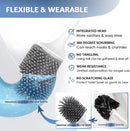 Ecoco Silicone Water Drop Toilet Brush Holder Set Wall-Mounted Cleaning Brush Tool Grey-6