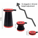 Portable Folding Stool Retractable Travel Seat Camping Fishing Chair Outdoor Black-5