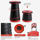 Portable Folding Stool Retractable Travel Seat Camping Fishing Chair Outdoor Red-2