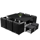 Bali 11 Piece Outdoor Dining Set-Black-5