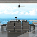 Bali 11 Piece Outdoor Dining Set-Grey-3
