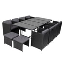 Bali 13PC Outdoor Dining Set-Black-5