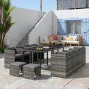 Bali 13PC Outdoor Dining Set-Grey-1